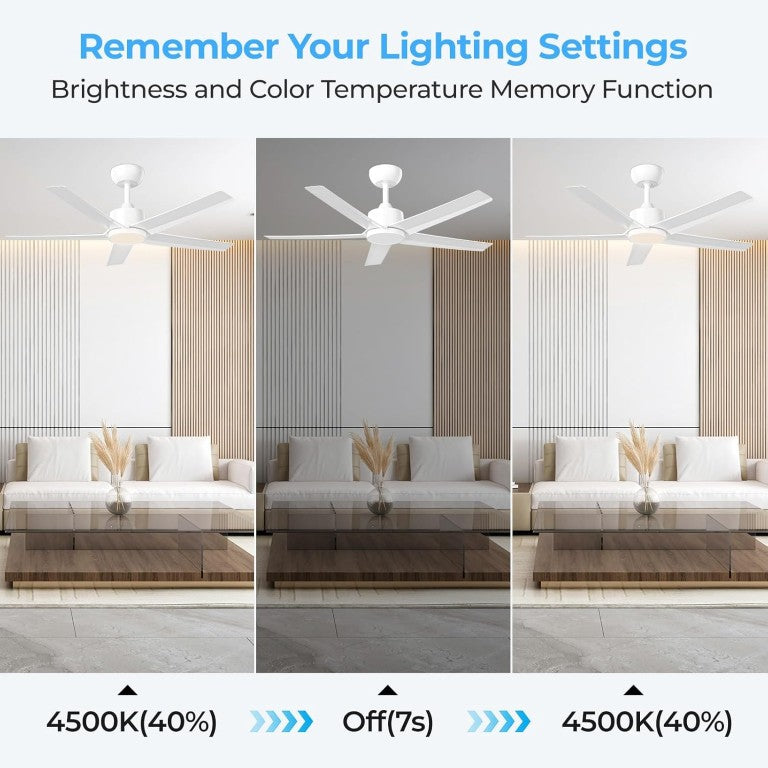 English Elm 44 Inch DC Motor Ceiling Fan with Dimmable LED Light Remote Six Speed Control T3177P526338