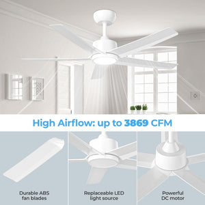 English Elm 44 Inch DC Motor Ceiling Fan with Dimmable LED Light Remote Six Speed Control T3177P526338