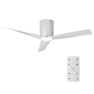 English Elm Ceiling Fan with Dimmable LED and Remote 52 Inch Flush Mount Quiet DC Motor Indoor T3177P526339