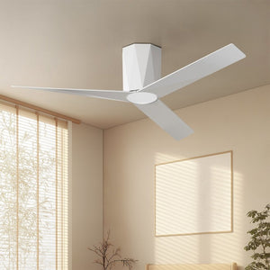 English Elm Ceiling Fan with Dimmable LED and Remote 52 Inch Flush Mount Quiet DC Motor Indoor T3177P526339