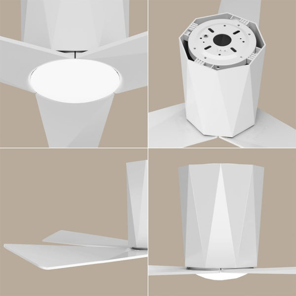 English Elm Ceiling Fan with Dimmable LED and Remote 52 Inch Flush Mount Quiet DC Motor Indoor T3177P526339