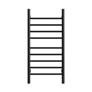 English Elm Black 9-Bar Towel Warmer with Touchscreen Timer and 304 Stainless Steel Spa Finish T3177P530870