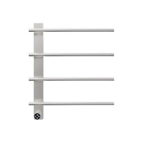 English Elm Brushed Nickel 4 Bar Towel Warmer with Touchscreen Timer for Spa Bathroom Walls T3177P530936