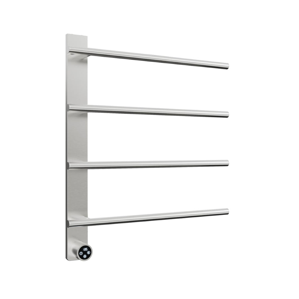 English Elm Brushed Nickel 4 Bar Towel Warmer with Touchscreen Timer for Spa Bathroom Walls T3177P530936