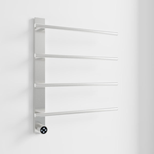 English Elm Brushed Nickel 4 Bar Towel Warmer with Touchscreen Timer for Spa Bathroom Walls T3177P530936