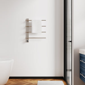 English Elm Brushed Nickel 4 Bar Towel Warmer with Touchscreen Timer for Spa Bathroom Walls T3177P530936
