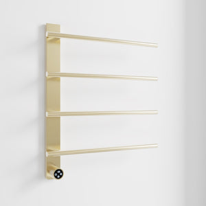 English Elm Brushed Gold 4 Bar Towel Warmer Wall Mount Stainless Steel with Smart Touch Timer T3177P531155