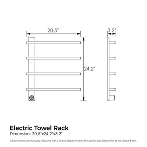 English Elm Brushed Gold 4 Bar Towel Warmer Wall Mount Stainless Steel with Smart Touch Timer T3177P531155
