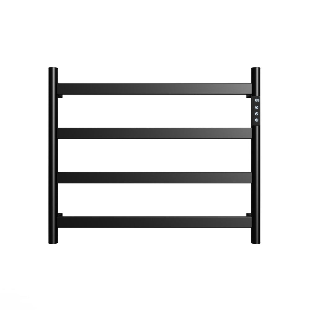 English Elm 22.5 Inch Polished Black Stainless Steel Towel Warmer with Touchscreen Timer for Bathroom T3177P531170
