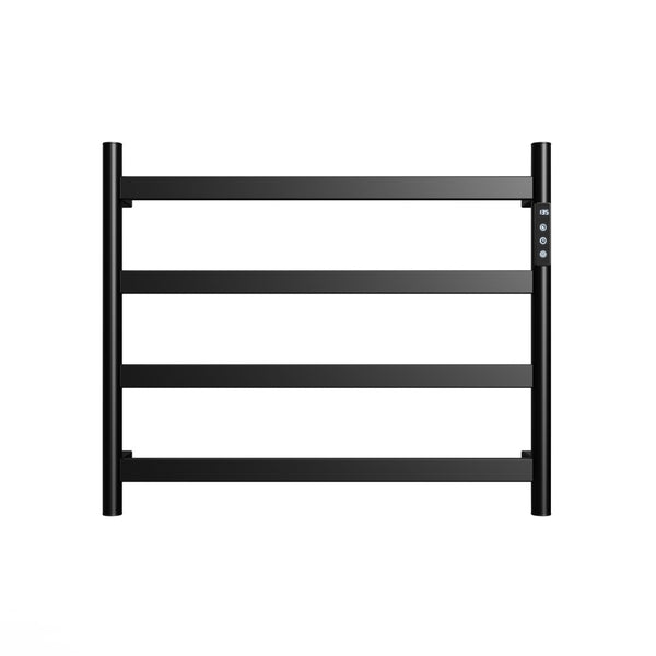 English Elm 22.5 Inch Polished Black Stainless Steel Towel Warmer with Touchscreen Timer for Bathroom T3177P531170