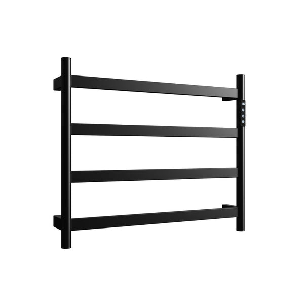 English Elm 22.5 Inch Polished Black Stainless Steel Towel Warmer with Touchscreen Timer for Bathroom T3177P531170