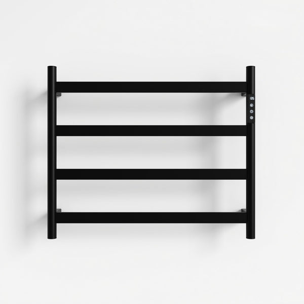 English Elm 22.5 Inch Polished Black Stainless Steel Towel Warmer with Touchscreen Timer for Bathroom T3177P531170