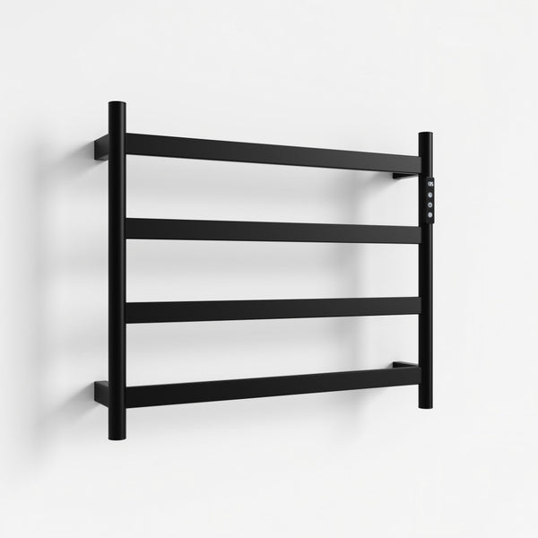English Elm 22.5 Inch Polished Black Stainless Steel Towel Warmer with Touchscreen Timer for Bathroom T3177P531170
