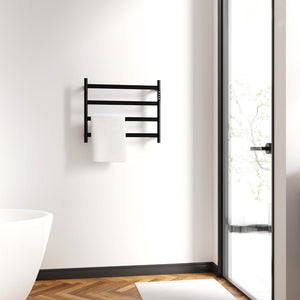 English Elm 22.5 Inch Polished Black Stainless Steel Towel Warmer with Touchscreen Timer for Bathroom T3177P531170