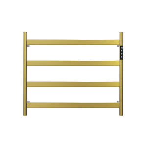 English Elm 22.5 Inch Brushed Gold 4 Bar Towel Warmer with Touchscreen Timer and Stainless Steel Build T3177P531176