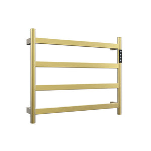 English Elm 22.5 Inch Brushed Gold 4 Bar Towel Warmer with Touchscreen Timer and Stainless Steel Build T3177P531176