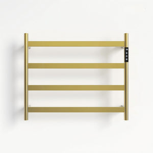 English Elm 22.5 Inch Brushed Gold 4 Bar Towel Warmer with Touchscreen Timer and Stainless Steel Build T3177P531176