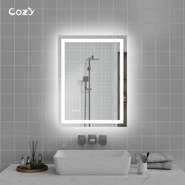 English Elm 24"x32" Led Vanity Mirror Dual Front Back Lit Anti-fog Dimmable Bathroom Wall Mount T3177P531188