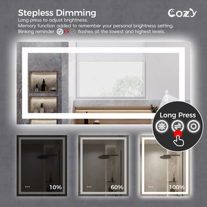 English Elm 24"x32" Led Vanity Mirror Dual Front Back Lit Anti-fog Dimmable Bathroom Wall Mount T3177P531188