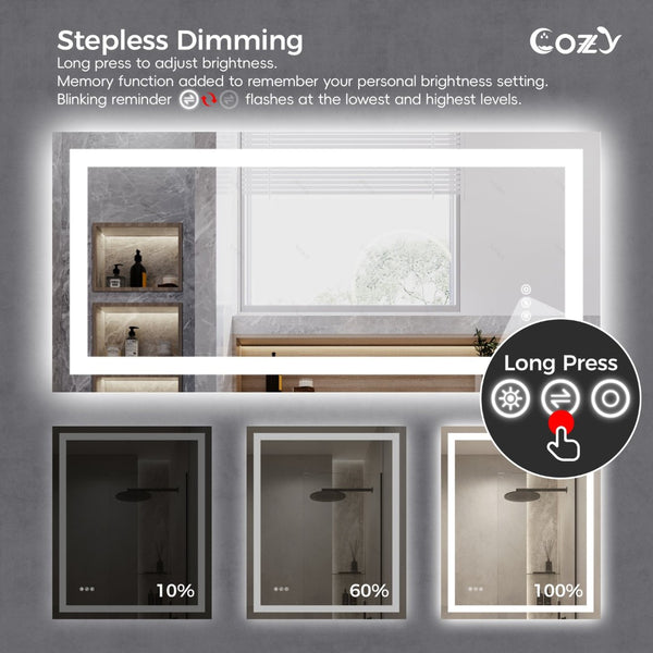 English Elm 24"x32" Led Vanity Mirror Dual Front Back Lit Anti-fog Dimmable Bathroom Wall Mount T3177P531188