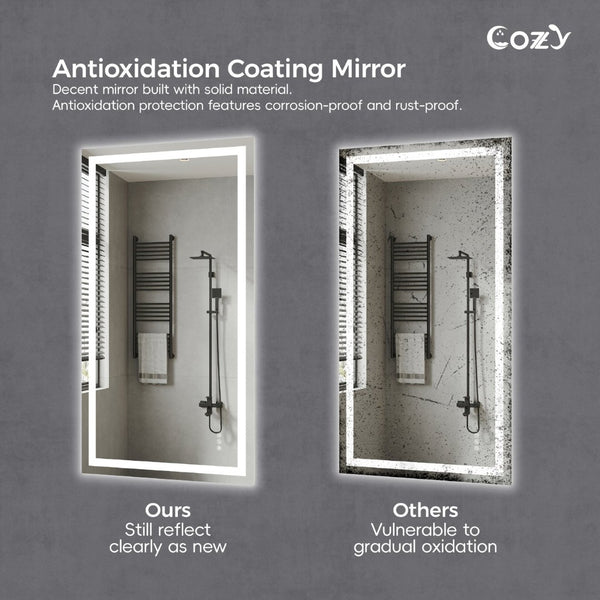 English Elm 24"x32" Led Vanity Mirror Dual Front Back Lit Anti-fog Dimmable Bathroom Wall Mount T3177P531188