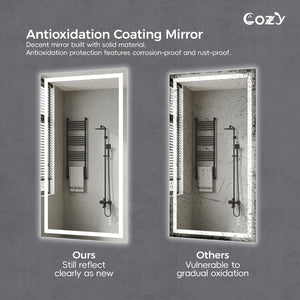 English Elm 72"x36" Led Vanity Mirror Dual Lit Aluminum Frame Anti Fog Dimmable Bathroom Wall Mount T3177P531191