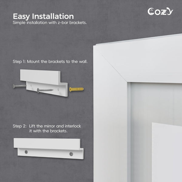 English Elm 72"x36" Led Vanity Mirror Dual Lit Aluminum Frame Anti Fog Dimmable Bathroom Wall Mount T3177P531191