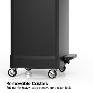 English Elm Black Stainless Steel Pedal Trash Can with Soft Close Lid and Removable Inner Bucket 14 Gallons T3177P544222