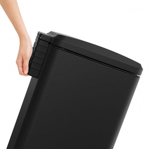 English Elm Black Stainless Steel Pedal Trash Can with Soft Close Lid and Removable Inner Bucket 17 Gallons T3177P544225