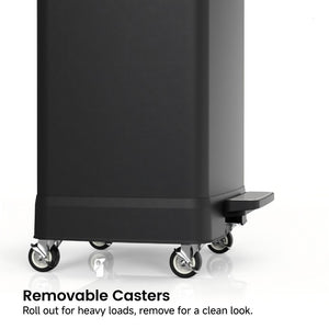 English Elm Black Stainless Steel Pedal Trash Can with Soft Close Lid and Removable Inner Bucket 17 Gallons T3177P544225