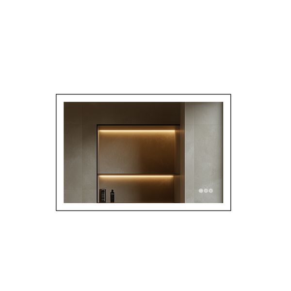 English Elm 32X48 Inch LED Vanity Mirror with Anti-Fog Aluminum Frame and Stepless Dimming T3177P603737