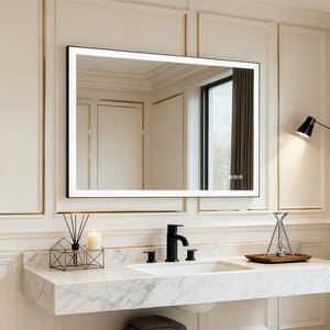 English Elm 32X48 Inch LED Vanity Mirror with Anti-Fog Aluminum Frame and Stepless Dimming T3177P603737