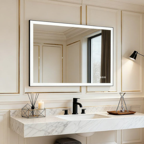 English Elm 32X48 Inch LED Vanity Mirror with Anti-Fog Aluminum Frame and Stepless Dimming T3177P603737