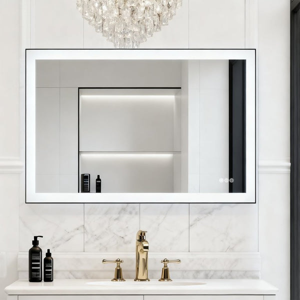 English Elm 32X48 Inch LED Vanity Mirror with Anti-Fog Aluminum Frame and Stepless Dimming T3177P603737
