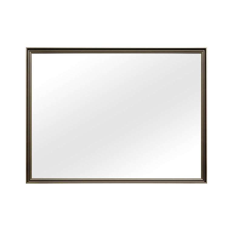 English Elm 30X40 Inch Vintage Black Wood Grain Frame Bathroom Wall Mirror with Tempered Safety Glass T3177P603742