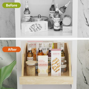 English Elm Pull Out Cabinet Organizer Birch Oak Pantry Drawer with Hard Close Full Extension Slides T3210P277232