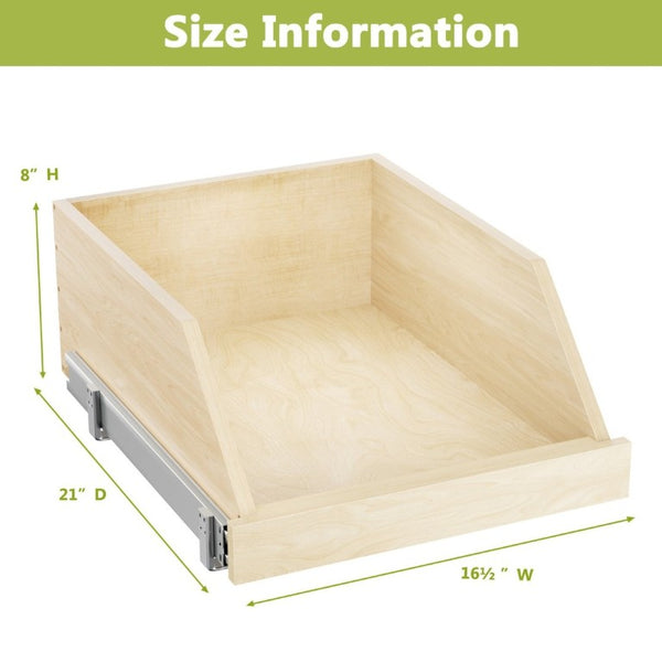 English Elm Pull Out Cabinet Organizer Birch Oak Pantry Drawer with Hard Close Full Extension Slides T3210P277232