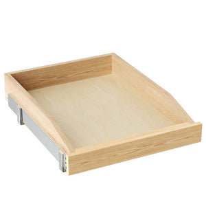 English Elm Single Pull Out Cabinet Organizer Solid Birch Oak Shelf with Soft Close Full Extension Rails T3210P516293