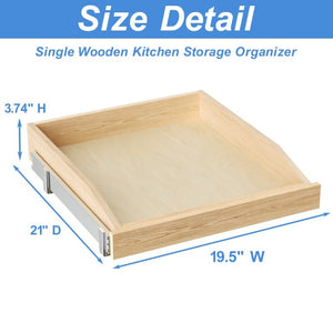English Elm Single Pull Out Wood Shelf Organizer Birch Oak Base Cabinet Soft Close Kitchen T3210P516294