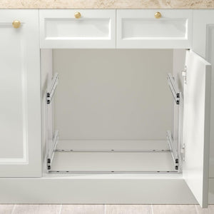 English Elm 2 Tier Birch Oak Slide Out Cabinet Organizer Soft Close Pantry Kitchen Storage T3210P516295