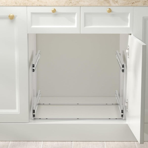 English Elm 2 Tier Birch Oak Slide Out Cabinet Organizer Soft Close Pantry Kitchen Storage T3210P516295