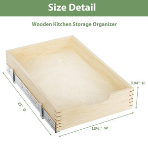 English Elm Pull Out Cabinet Organizer Solid Birch Oak Soft Close Full Extension Kitchen Shelf T3210P516297