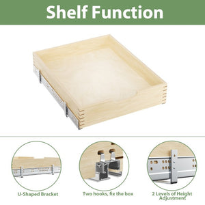 English Elm Pull Out Kitchen Cabinet Organizer Birch Oak Soft Close Slide with 100 Lb Capacity T3210P516307