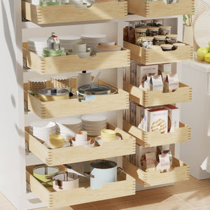 English Elm Pull Out Kitchen Cabinet Organizer Birch Oak Soft Close Slide with 100 Lb Capacity T3210P516307