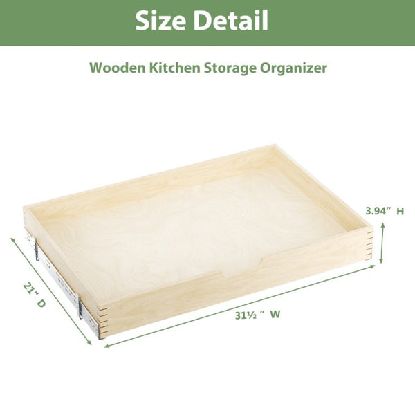 English Elm Pull Out Cabinet Organizer Solid Birch Oak Shelf Soft Close Full Extension Kitchen T3210P516308
