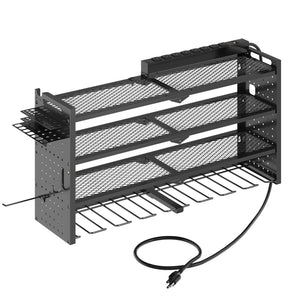 English Elm 33 Inch Modular Wall Mounted Tool Organizer with 8 Outlet Charging Station and Drill Rack T3210P530632
