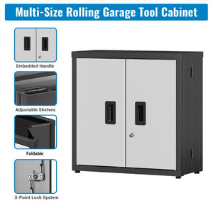 English Elm Metal Rolling Tool Cabinet with Ball Bearing Drawers Lockable Storage for Garage T3210P530928