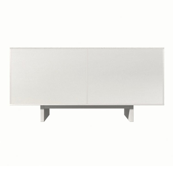 English Elm 63''Wide Creamy White Sideboard with Leaf Panel Doors and Adjustable Shelving Storage T3609P548680