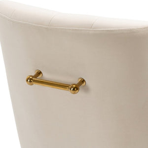 English Elm Tufted Velvet Dining Chairs with Gold Legs Button Back Glam Set of Two T3609P548688
