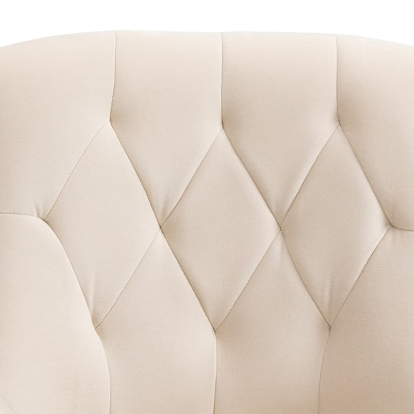 English Elm Tufted Velvet Dining Chairs with Gold Legs Button Back Glam Set of Two T3609P548688